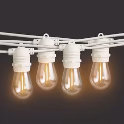 LY Sweden Premium Vit ljusslinga rund kabel utomhus - 5m till 25m med utbytbara E27 lampor
