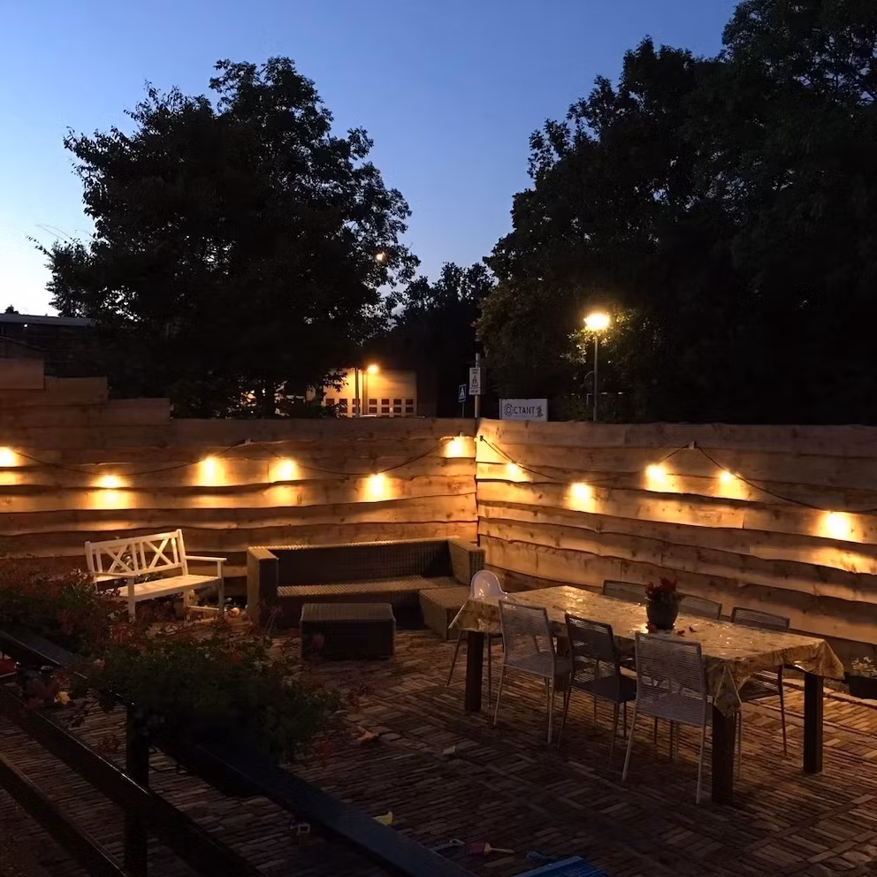 LY Sweden Premium outdoor string lights - outdoor lighting 15-100 meter with replaceable E27 LED bulbs
