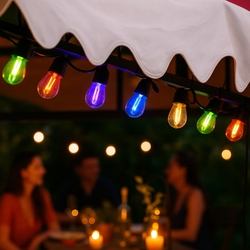 Party ljusslinga utomhus rund kabel 35 - 100m med utbytbara LED-lampor 5 olika färger