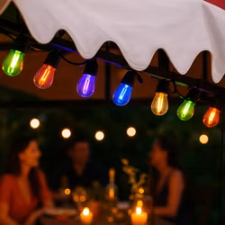 Catena Luminosa da Esterno per Feste 20m - 50m con 20-100 Lampadine LED Sostituibili in 5 Colori Diversi