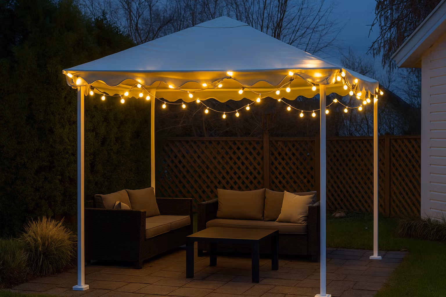 Witte lichtsnoeren complete set met vervangbare LED gloeilampen - 10 tot 50 meter