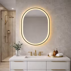 Badrumsspegel Flare 60 x 80 cm – touch-dimbar, färginställbar, med värme