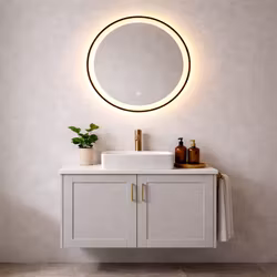 Badrumsspegel Reflecta Ø60 cm – touch-dimbar, färginställbar, med värme