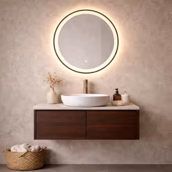 Badrumsspegel Reflecta Ø60 cm – touch-dimbar, färginställbar, med värme