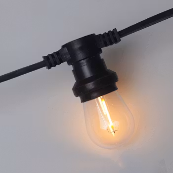 LY Sweden Premium lichtslinger voor buiten met platte kabel - 10m tot 100m met verwisselbare E27 lampen