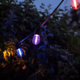 Party ljusslinga utomhus rund kabel 5 - 100m med utbytbara LED-lampor 5 olika färger