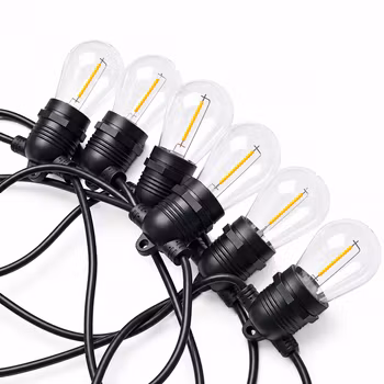 LY Sweden Hybrid Ljusslinga E27 10-20 m med 20-40 LED-lampor – Solenergi & 230V - IP65