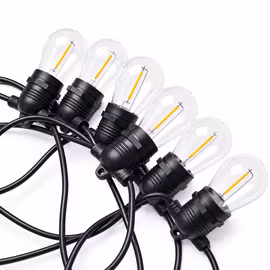 LY Sweden Hybrid Ljusslinga E27 10-20 m med 20-40 LED-lampor – Solenergi & 230V - IP65
