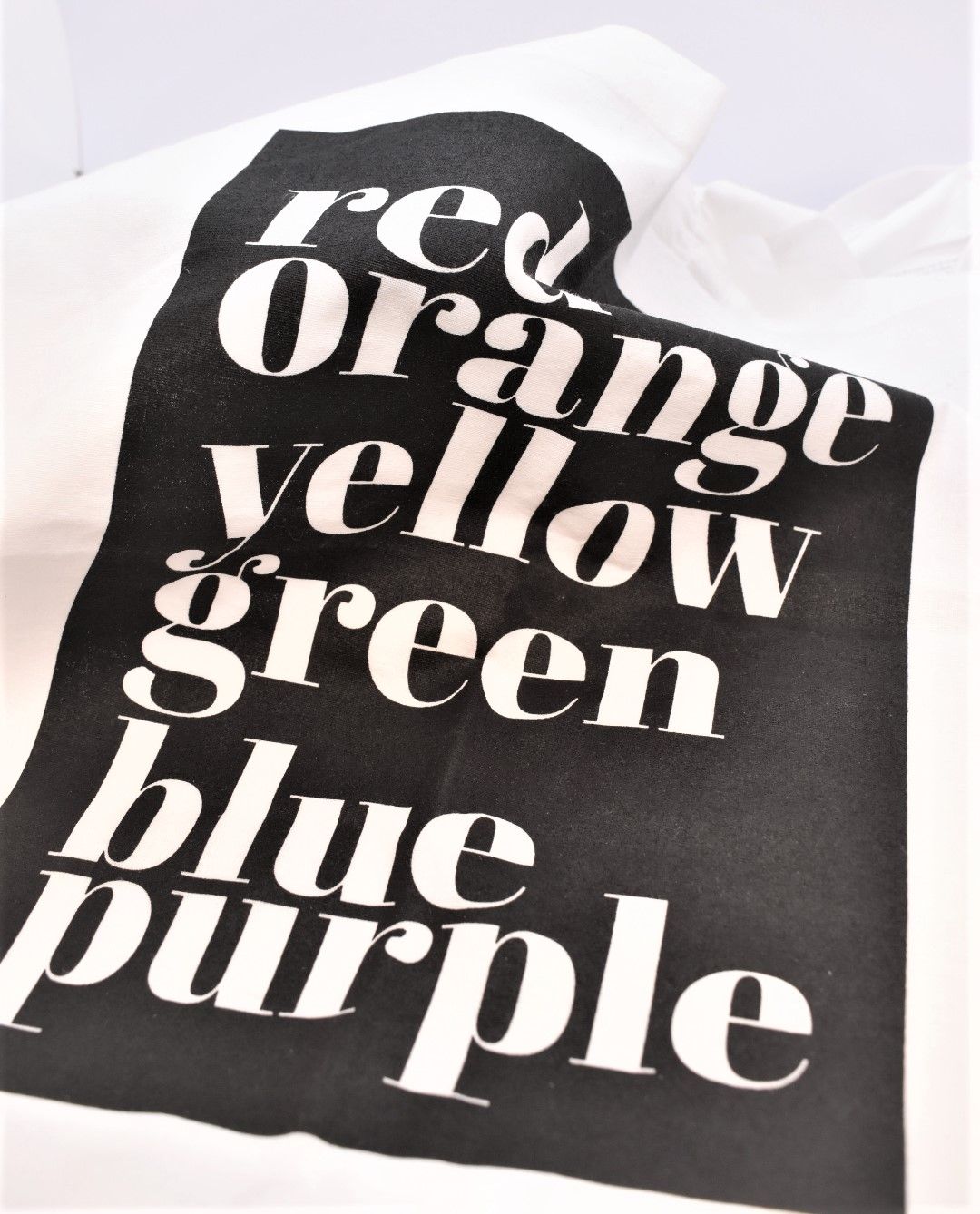 Tygväska text RAINBOW