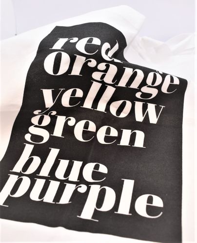 Tygväska text RAINBOW