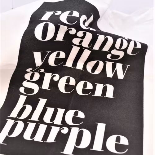 Tygväska text RAINBOW