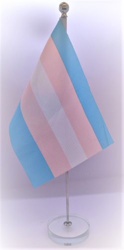 Bordsflagga glasfot TRANS
