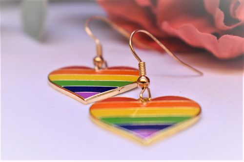 Örhängen hjärta PRIDE