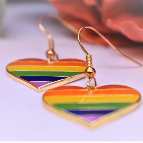 Örhängen hjärta PRIDE