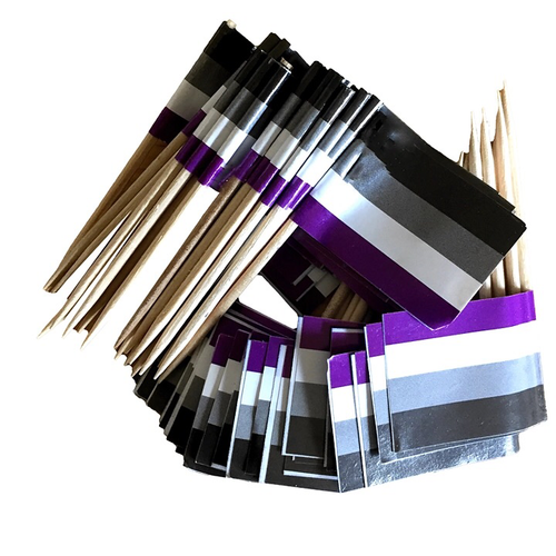 Tårt/cocktailflagga ASEXUELL