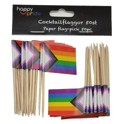 Tårt/Cocktailflagga PROGRESS PRIDE
