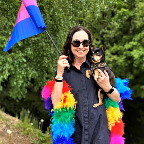 Flagga på pinne 40 x 60 cm BISEXUELL