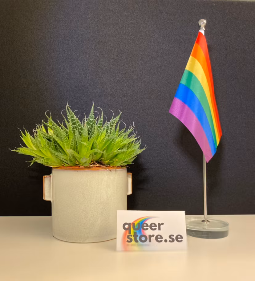 Bordsflagga glasfot PRIDE