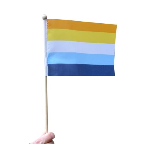 Liten flagga på pinne 21 x 14 cm AROACE