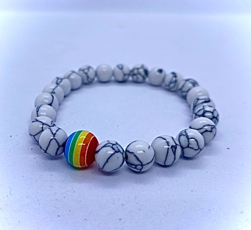 Armband PRIDE marmorerade stenpärlor