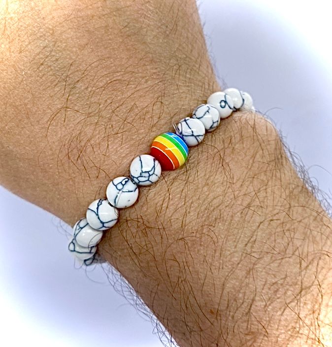 Armband PRIDE marmorerade stenpärlor