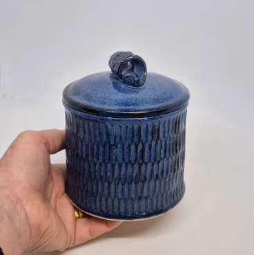 Skål med lock "djup blå