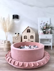 Bollhav med 300 bollar Monio velvet rosa