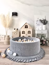Bollhav med 300 bollar Monio velvet grå