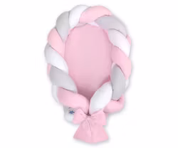 Babynest Vit-Grå-Rosa