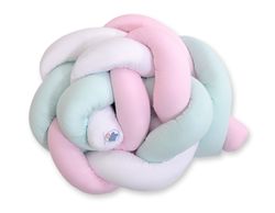 Spjälsängsskydd flätad Vit-Rosa-Mint