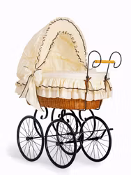 Lyxig Retro Babykorg, Cream & Svart