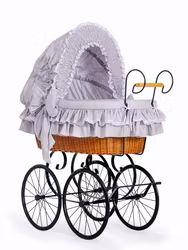 Lyxig Retro Babykorg, Grå & Svart