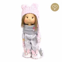 Lulu Dolls, vintermössa med öron, rosa
