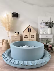Lekpöl med volang Monio bomull mörk mint