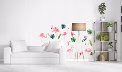 Väggklistermärke flamingos