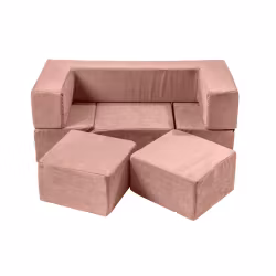 Meow barnsoffa och lekplats sammet med 100 bollar rosa