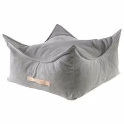 Meow fyrkantig sittpuff corduroy grå