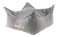 Meow fyrkantig sittpuff corduroy grå