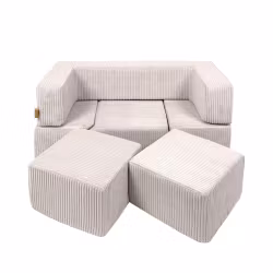Meow barnsoffa och lekplats aesthetic med 100 bollar ecru