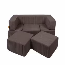 Meow barnsoffa och lekplats aesthetic med 100 bollar brun