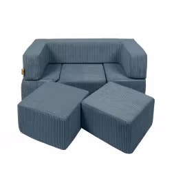 Meow barnsoffa och lekplats aesthetic med 100 bollar turkos