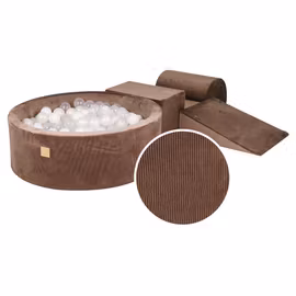Meow lekplats med 200 bollar corduroy brun