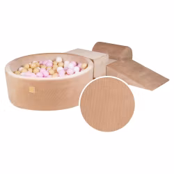 Meow lekplats med 200 bollar corduroy sand