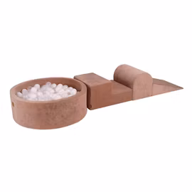 Meow lekplats med 200 bollar sammet beige