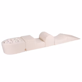 Meow lekplats med 100 bollar boucle vit