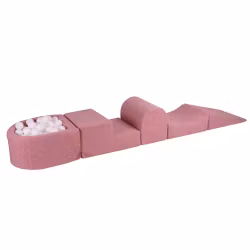 Meow lekplats med 100 bollar boucle rosa