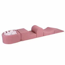 Meow lekplats med 100 bollar boucle rosa