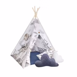 Tipitält med matta och kuddar Baby Steps wolf moonlight
