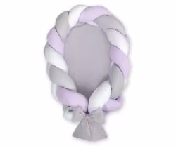 Babynest Vit-Grå-Lila
