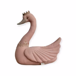 Väggdekoration Svan Med Krona Rosa